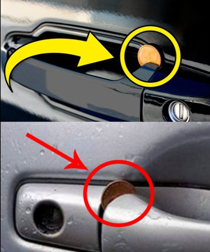 Here’s what it means if you spot a penny lodged in your car door handle