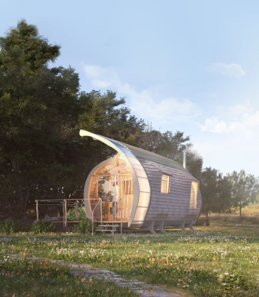 Monocoque Cabin is Off-Grid Tiny House Designed After WWII Fighter Planes