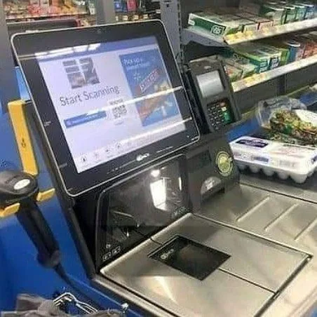So I am at Walmart scanning and bagging my almost $300 worth of groceries while the employee that wants $15 an hour “monitors” and then this happened.