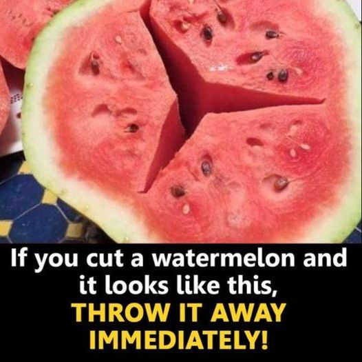 If you open a watermelon you find these cracks in it … DO NOT EAT IT!