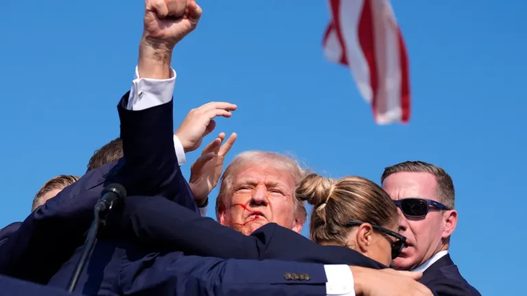 Video: Donald Trump whisked off stage after shots fired at campaign rally, former president seen bleeding from face