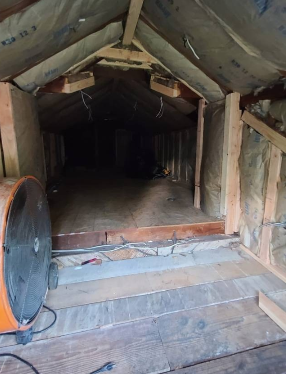 The man transforms the miserable attic into a dressing room and makes his wife the happiest in the world