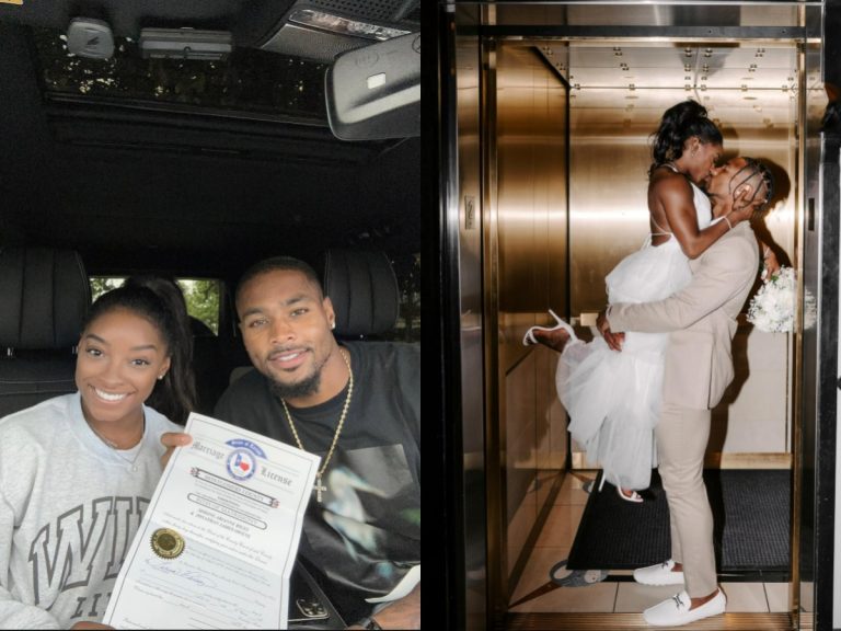 Simone Biles in 120 dollar dress blasted for unkempt hair – This is her handsome husband