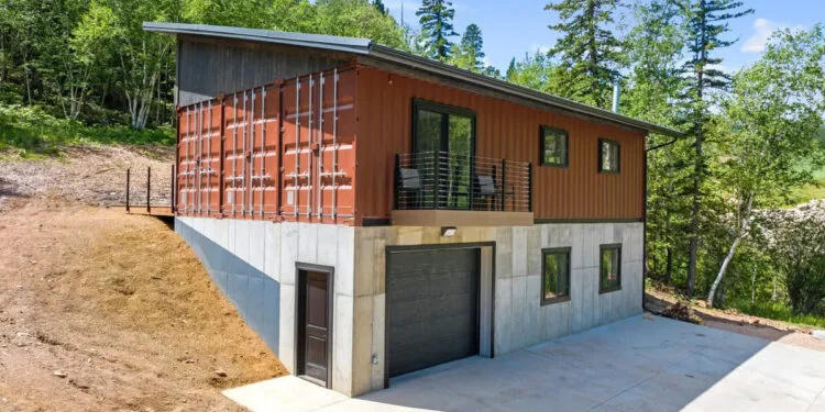 Two-Story Container Home Built with Three Shipping Containers