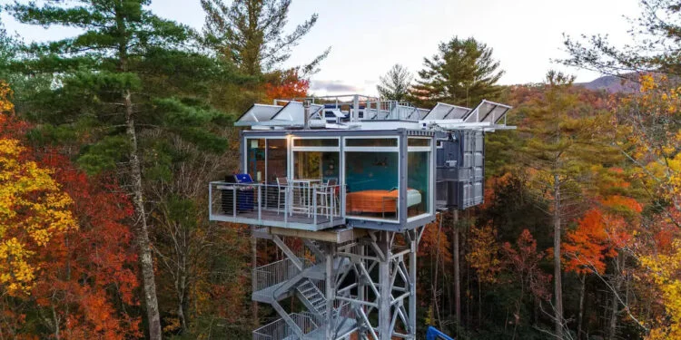 60ft Off-Grid Shipping Container Tower Retreat