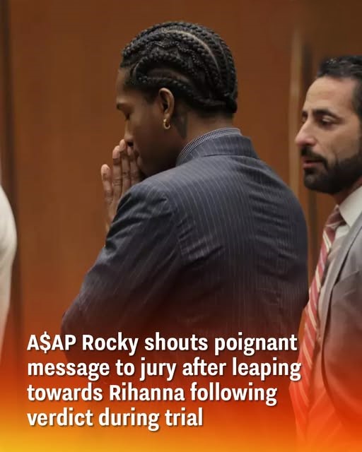 A$AP Rocky shouts poignant message to jury after leaping towards Rihanna following verdict during trial