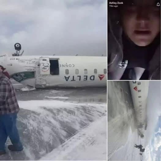 Passenger posts video inside Delta plane moments after crash