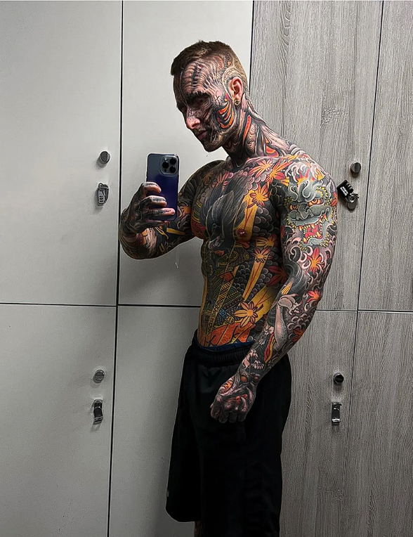 Tattoo Addict Inks 95 Percent of His Body, Reveals What He Looked Like Just 5 Years Ago