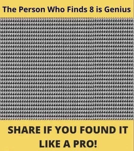 A genius is someone who finds 8.