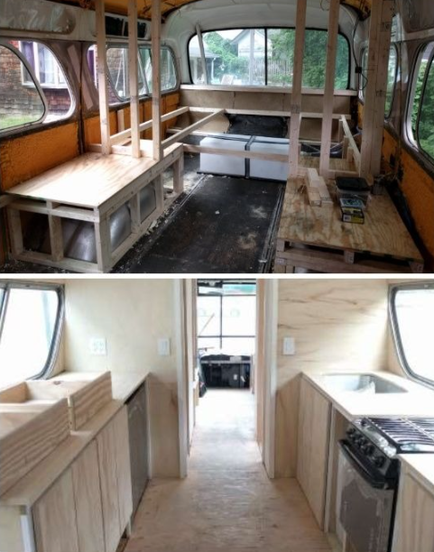 A Woman Turned a 1966 Bus into a Comfortable and Cozy Home on Wheels