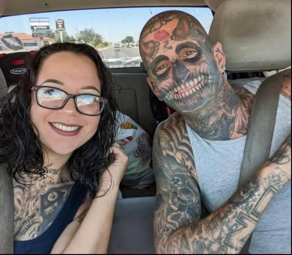 Heavily tattooed dad faces backlash before wife reveals the truth