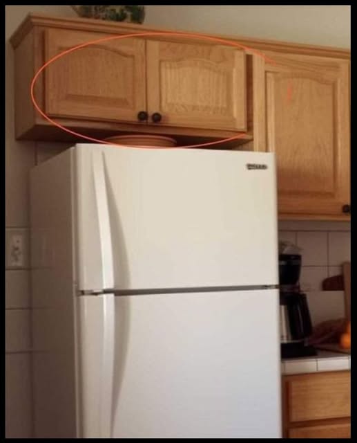 Here’s what the cupboards above your fridge are…
